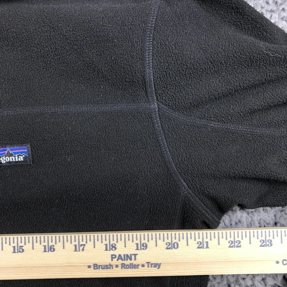 Patagonia Jacket Mens Large Black Fleece 1/4 Zip Pullover Outdoor Hiking‎
